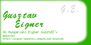 gusztav eigner business card